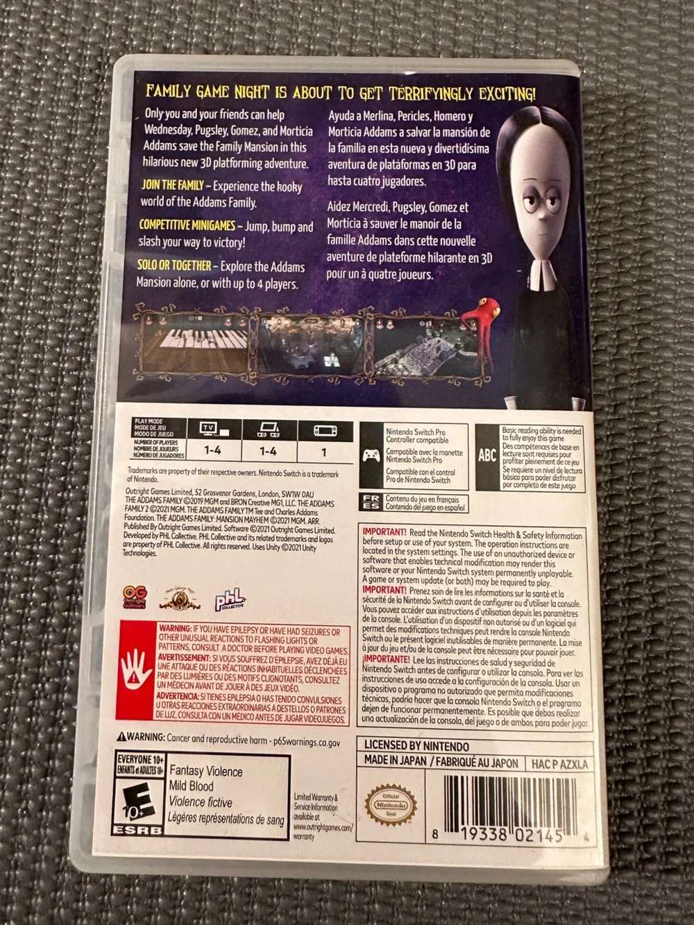 Nintendo switch - The Addams Family: Mansion Mayhem game with case
